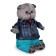Soft toy "Basik in a jeans jacket and turquoise pants", 25 cm