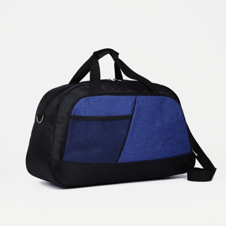 Road bag on lightning, 2 outer pockets, long belt, black/blue color