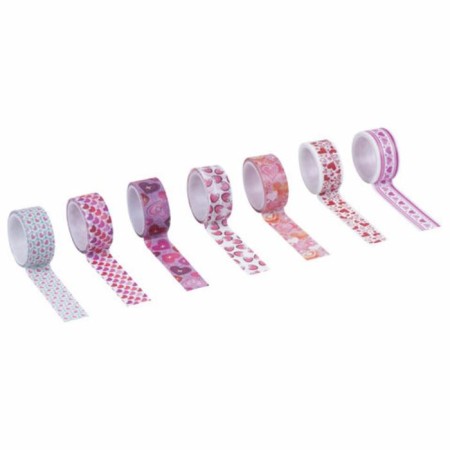 Adhesive Washi-tanks for the decor "heart", 15 mm x 3 m (set 7 pcs) rice paper-2
