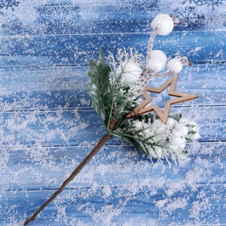 Decor "Winter Lighting" Star of Berries leaves, 20 cm-1