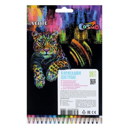 Pencils of 18 colors, Devente Trio Mega Soft, three -sided case, super soft, 4m, 3 mm-4
