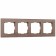 Frame W0041142, 4 Favorit sockets, latte, glass