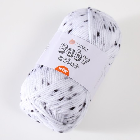 Yarn "Baby Color" 100% acrylic 150m/50g (205 white-black)-1
