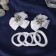Hair Set "Bow Rhubes" (2 clamps, 4 elastic bands) Flower, white