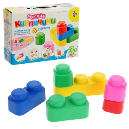Constructor "Soft bricks" for the smallest, 6 parts