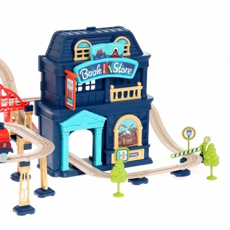 Railway "City" in a suitcase, works from batteries-4