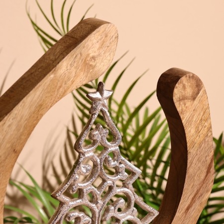 Interior souvenir in the wooden ring "Christmas tree" 33x8x34 cm-4