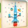 Interior stickers "rocket", children's, decor on the wall, panel 180 x 148 cm