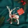 Christmas tree decoration "Snow deer with a tambourine" 10x15 cm, white
