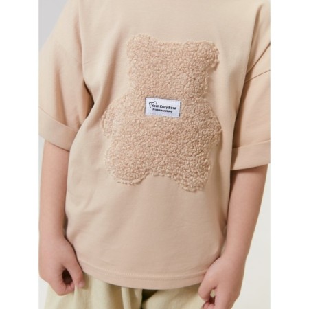 Children's T -shirt Amarobaby Bear, height 104 cm, beige color-8