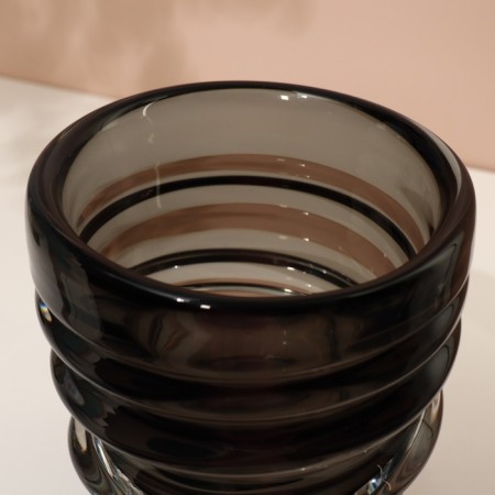 Vase for Flowers "Piley" from transparent black glass 20 x 18 x 18 cm-5