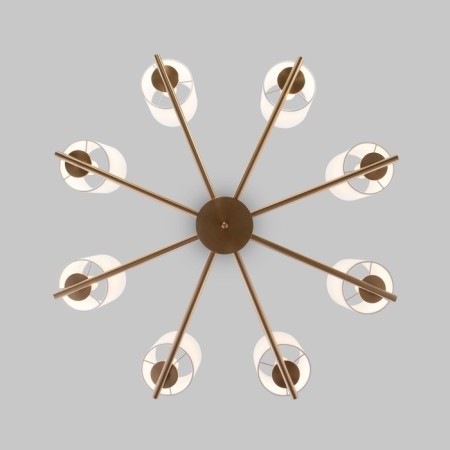 Ceiling Lamp Eurosvet Caprera 60146/8, E14, 8x40W, 820x820 mm, brass color-2