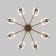 Ceiling Lamp Eurosvet Caprera 60146/8, E14, 8x40W, 820x820 mm, brass color
