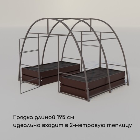 Glocked bed, 195 × 100 × 34 cm, brown, Greengo-5