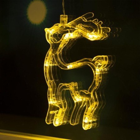 Garland “fringe” 2.4 × 0.9 m with nozzles “deer”, ip20, transparent thread, 138 LED, glow warm white, 8 modes, 220 V-5
