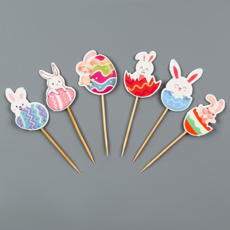 Skewers "Easter rabbits", set of 6 pcs.