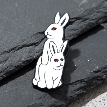 Icon "Rabbits" 18+, white color in ferrous metal-1