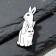 Icon "Rabbits" 18+, white color in ferrous metal