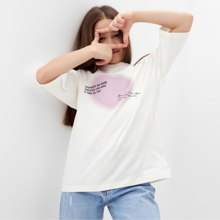 T -shirt Children's Minaku Milk color, height 134 cm-3