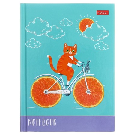Notebook, A6, 48 sheets, in a cage, a “cat-apelsic”, glossy lamination, an offset block 60g/m2