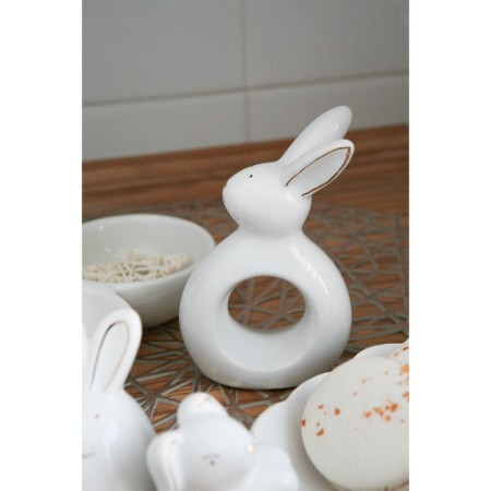 Ring for napkins "Bunny in gold", 7.5 × 3.5 × 11.5 cm, white color-5