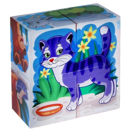 Cubes "Pets", 4 pieces, in a box-6