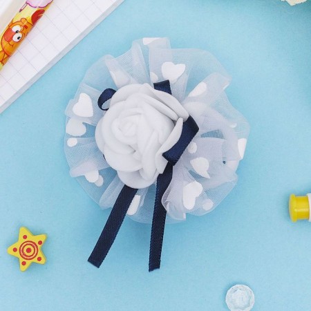Hair elastic band "Schoolgirl" Bant Lenta Rosa, D-7 cm, blue-white