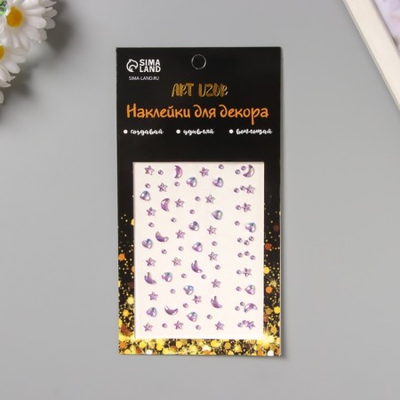 Stick plastic rhinestones "Solder" lilac 11x7.8 cm