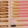 A set of makeup brushes, 12 objects, case, pink color