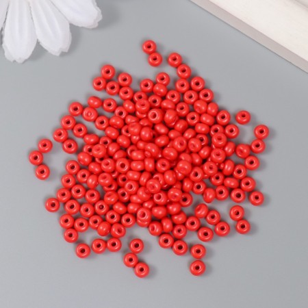 Glass beads 6/0 "coral-red" 15 grams-1