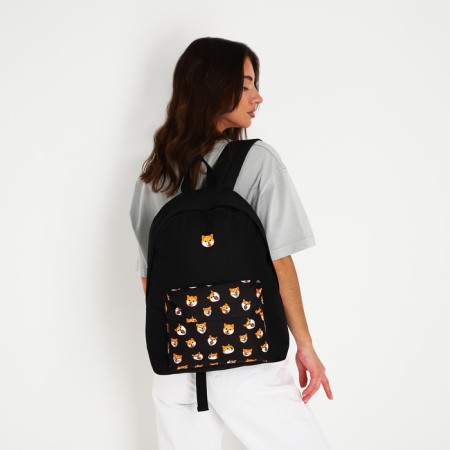 Backpack Siberian Siba-Inu, with pocket, black color-8
