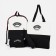 A backpack with a zipper, an outer pocket, a set of a chover, bag, black color
