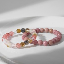 Set of bracelets 2 pcs. Shar No. 8 “Halzedon and Rodonite”, 5.5 cm