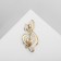 Brooch "Violin key" and notes, white color in gold