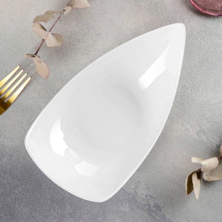Oval porcelain oval porcelain, 19.5 × 11 cm, white color-1