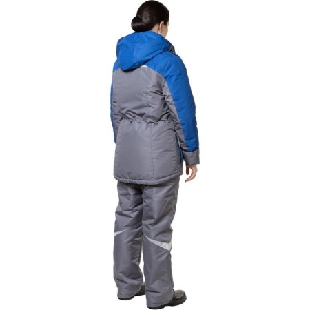 The jacket is insulated, the color is gray/cornflower, size 44-46, height 170-176-3