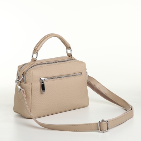 Women's bag with zipper, Textura, average size, beige color-2