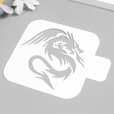 Tacture for Tattoo "Dragon, Flame" 9x9 cm-1