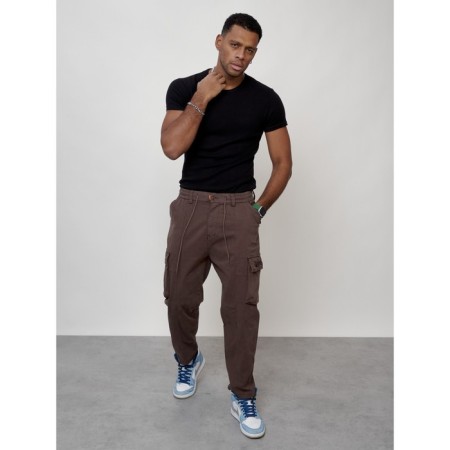 Cargo jeans men, size 44-46, brown color-4