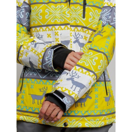 Ski jacket female, size 42, yellow color-5