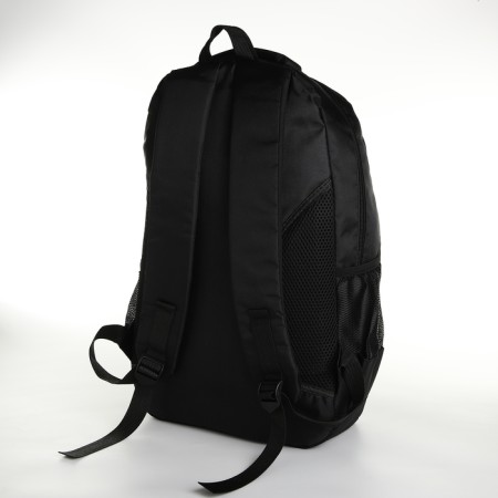 Youth backpack on a zipper, 4 pockets, black/blue color-3