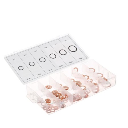 Set of copper gaskets, 6 sizes, 110 pcs
