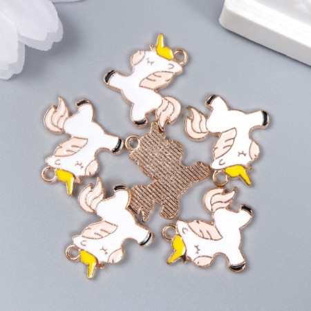Decor for creativity metal, enamel "Sleeping Unicorn" 1.7x1.7 cm-2