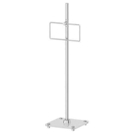 Star with a towel holder rectangular for a bathroom 80 cm, matte glass, chrome, fbs