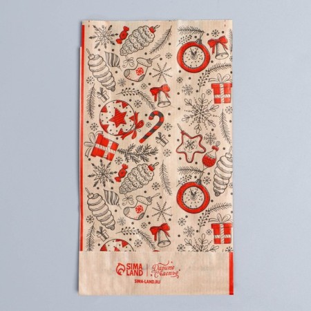 Pack Package package, crafting, V-shaped bottom “Time of good gifts”, 20 x 11 x 4 cm, New Year-1