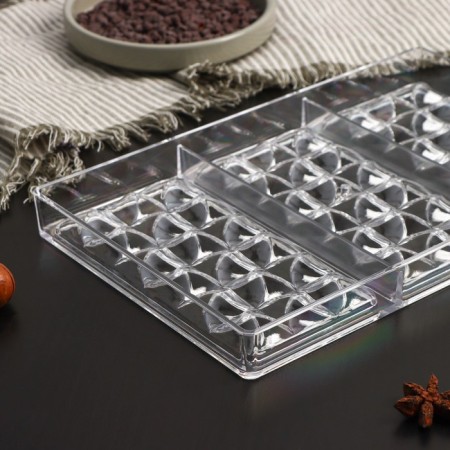 Konfinetta chocolate form Acapulco, 27.5 × 17.5 × 2.5 cm, 3 cells (15.3 × 7.5 × 0.8 cm)-2