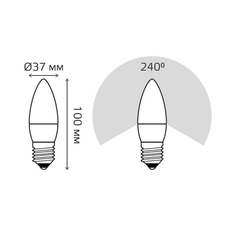 LED LED Black 9.5W candle 4100K neutr. Bel. E27 950LM GAUSS 103102210-6
