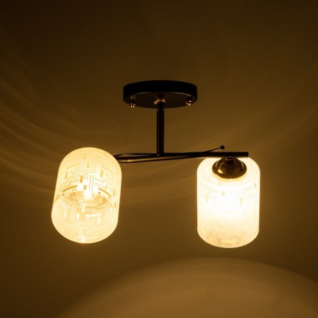 Assel chandelier 2he27 40W black and gold 46x20x27 cm-2