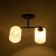 Assel chandelier 2he27 40W black and gold 46x20x27 cm