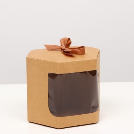 The box is hexagonal, with a window, crafting, 13 x 13 x 13.5 cm